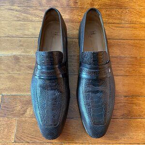 Moreschi Men's Dark Brown Italian Leather Loafers size 10 US